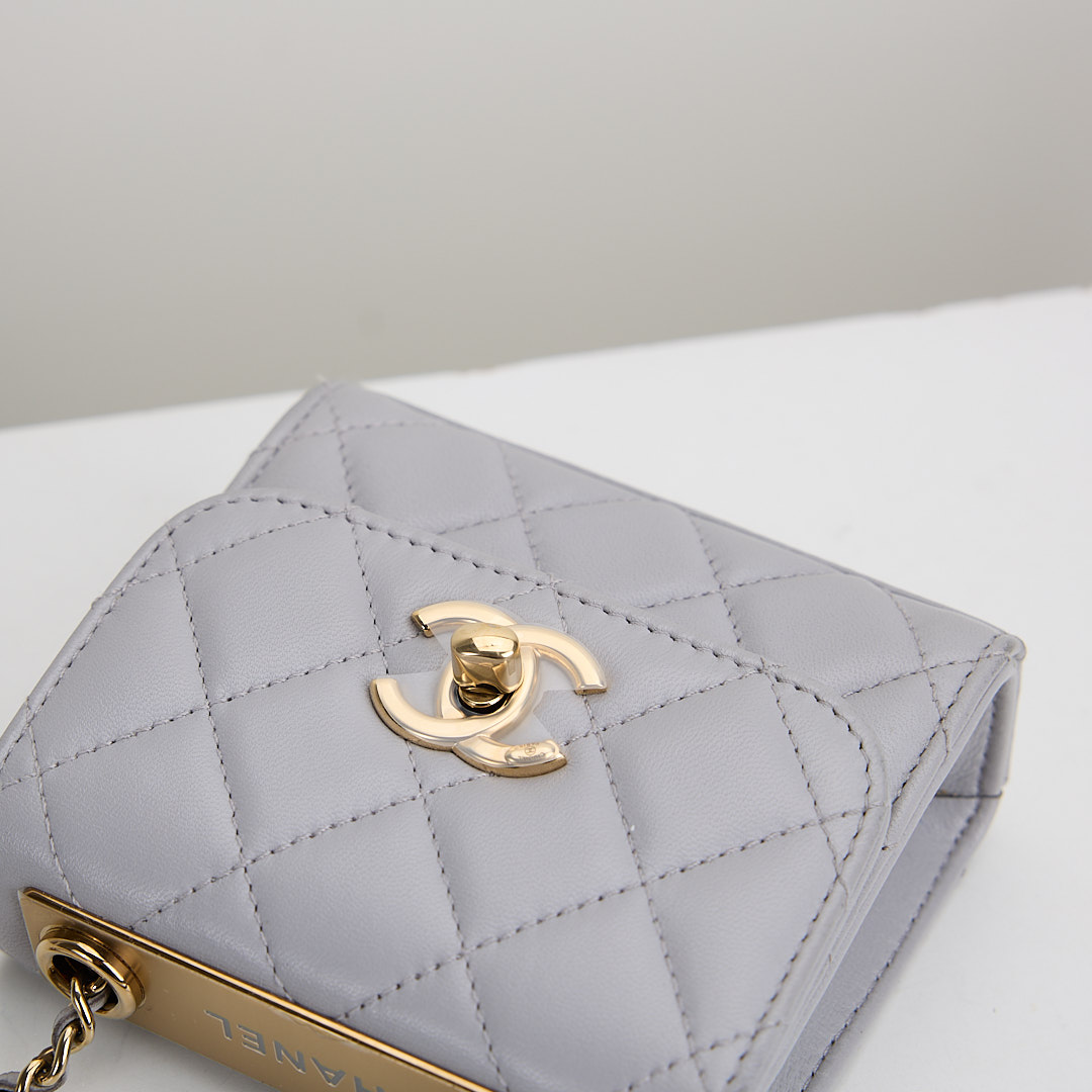 二手 Chanel trendy cc mini灰色金釦:圖片 14