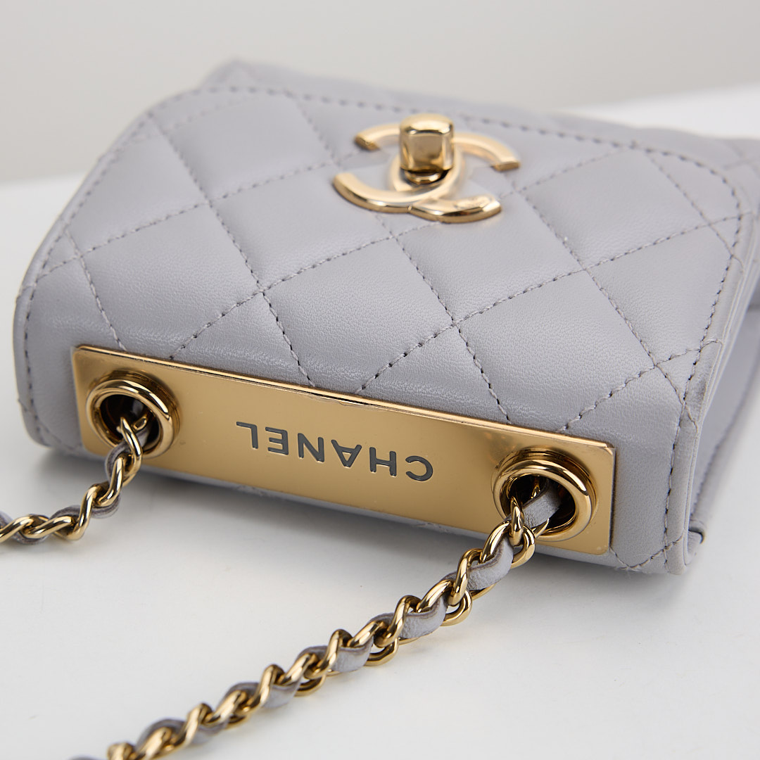 二手 Chanel trendy cc mini灰色金釦:圖片 15