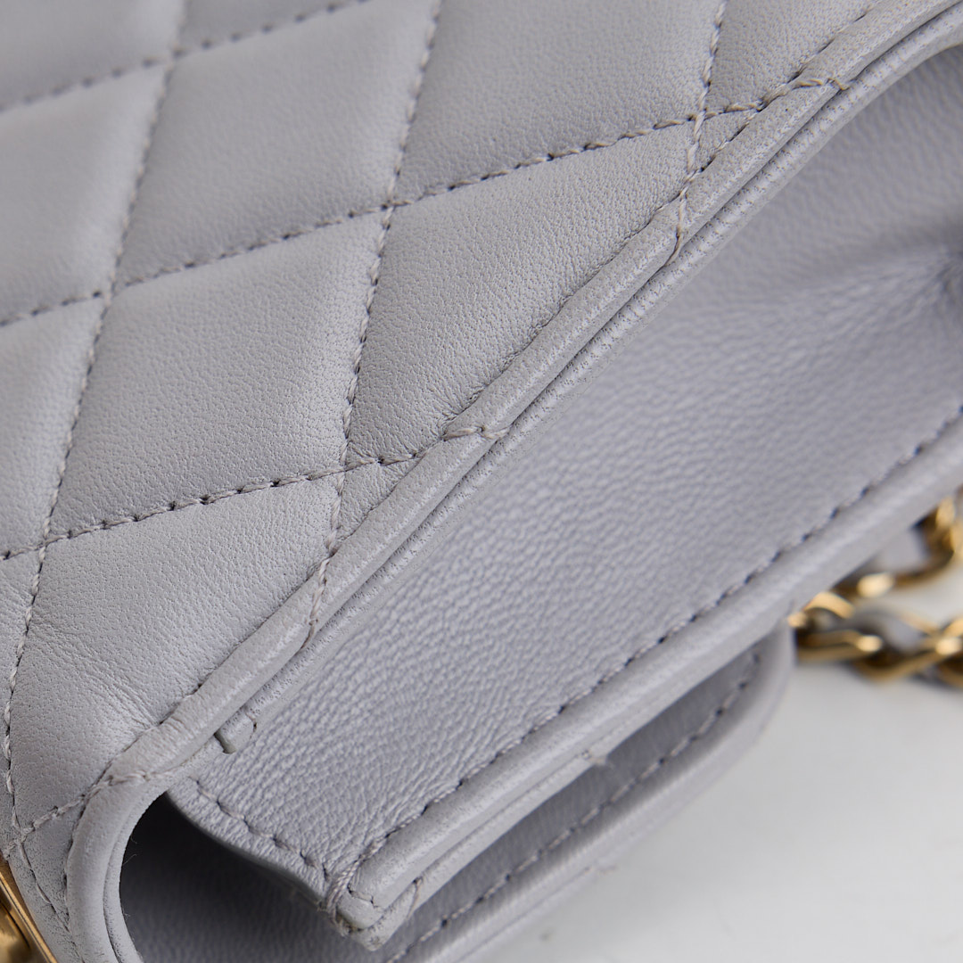 二手 Chanel trendy cc mini灰色金釦:圖片 16