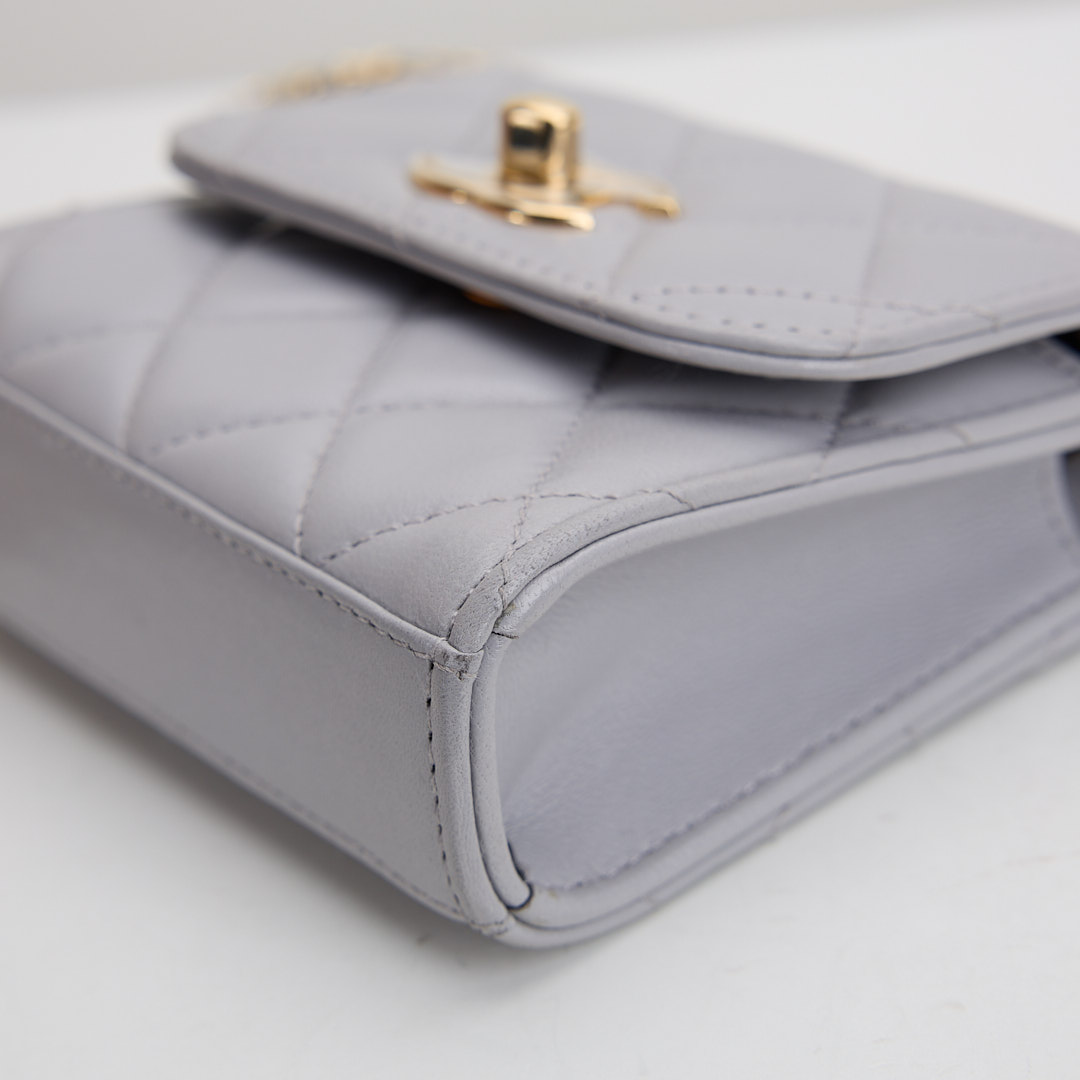 二手 Chanel trendy cc mini灰色金釦:圖片 6