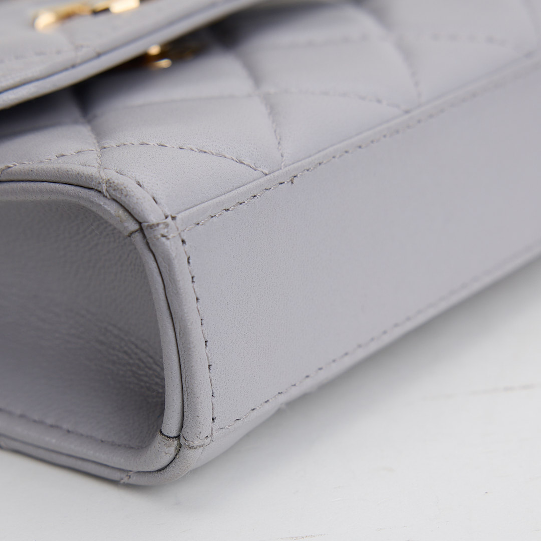 二手 Chanel trendy cc mini灰色金釦:圖片 8