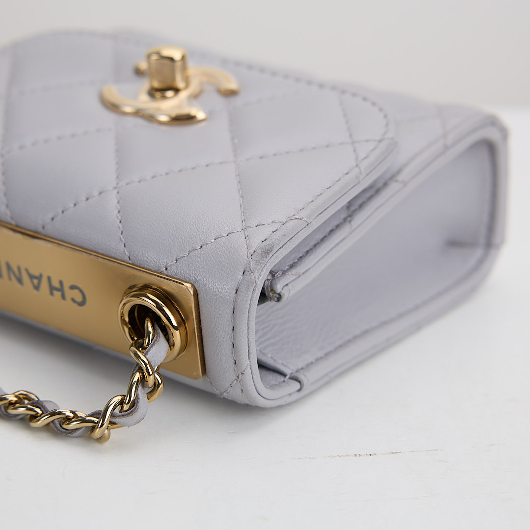 二手 Chanel trendy cc mini灰色金釦:圖片 9