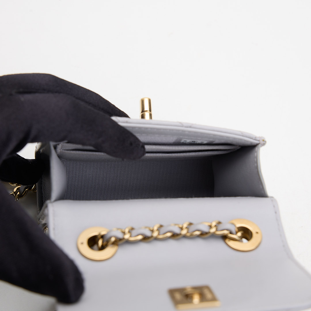 二手 Chanel trendy cc mini灰色金釦:圖片 19