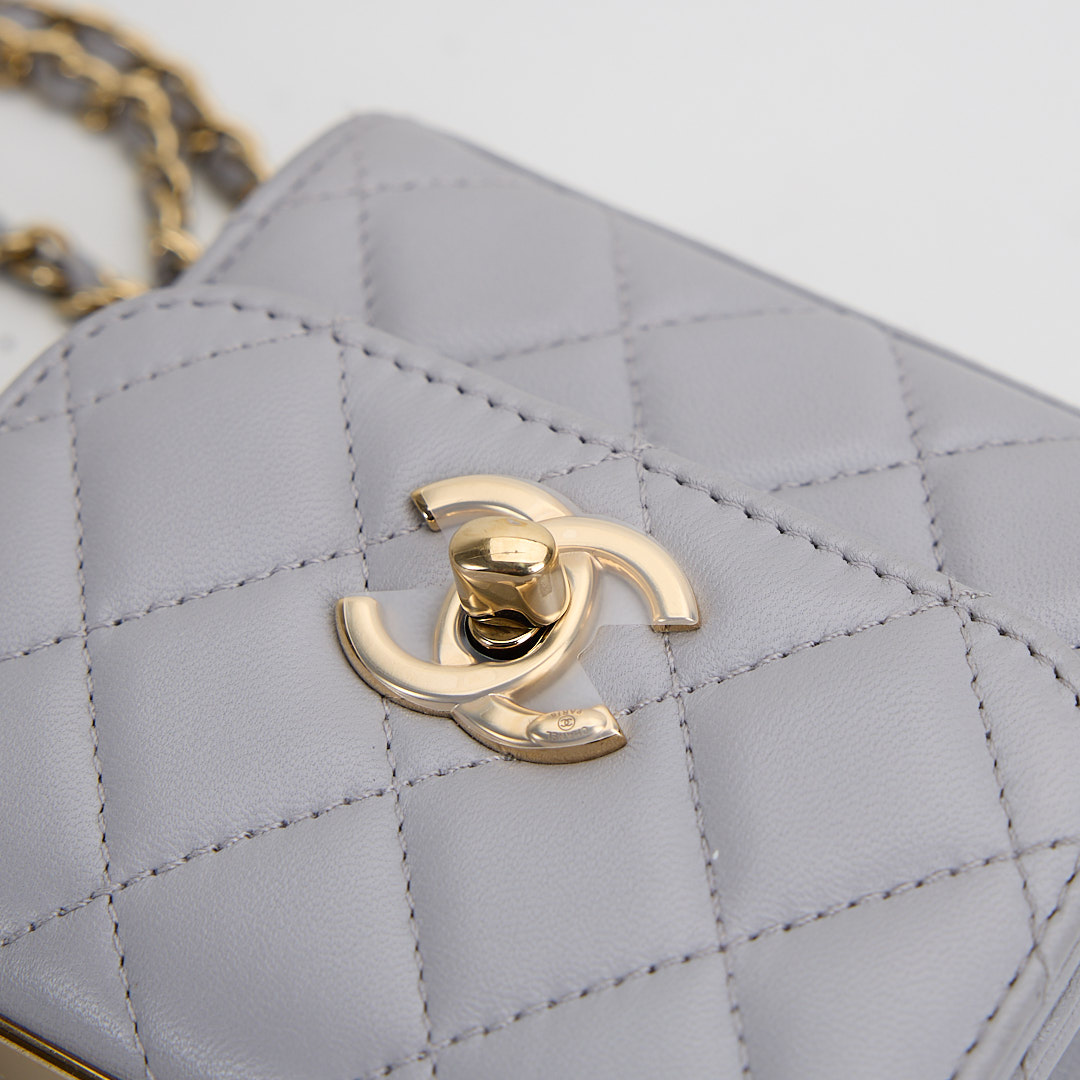 二手 Chanel trendy cc mini灰色金釦:圖片 11