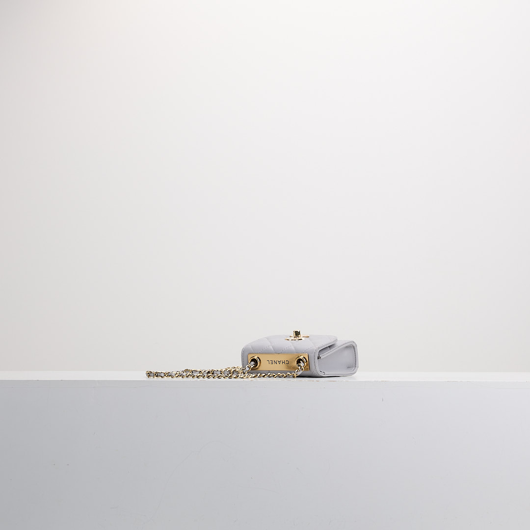 二手 Chanel trendy cc mini灰色金釦:圖片 3