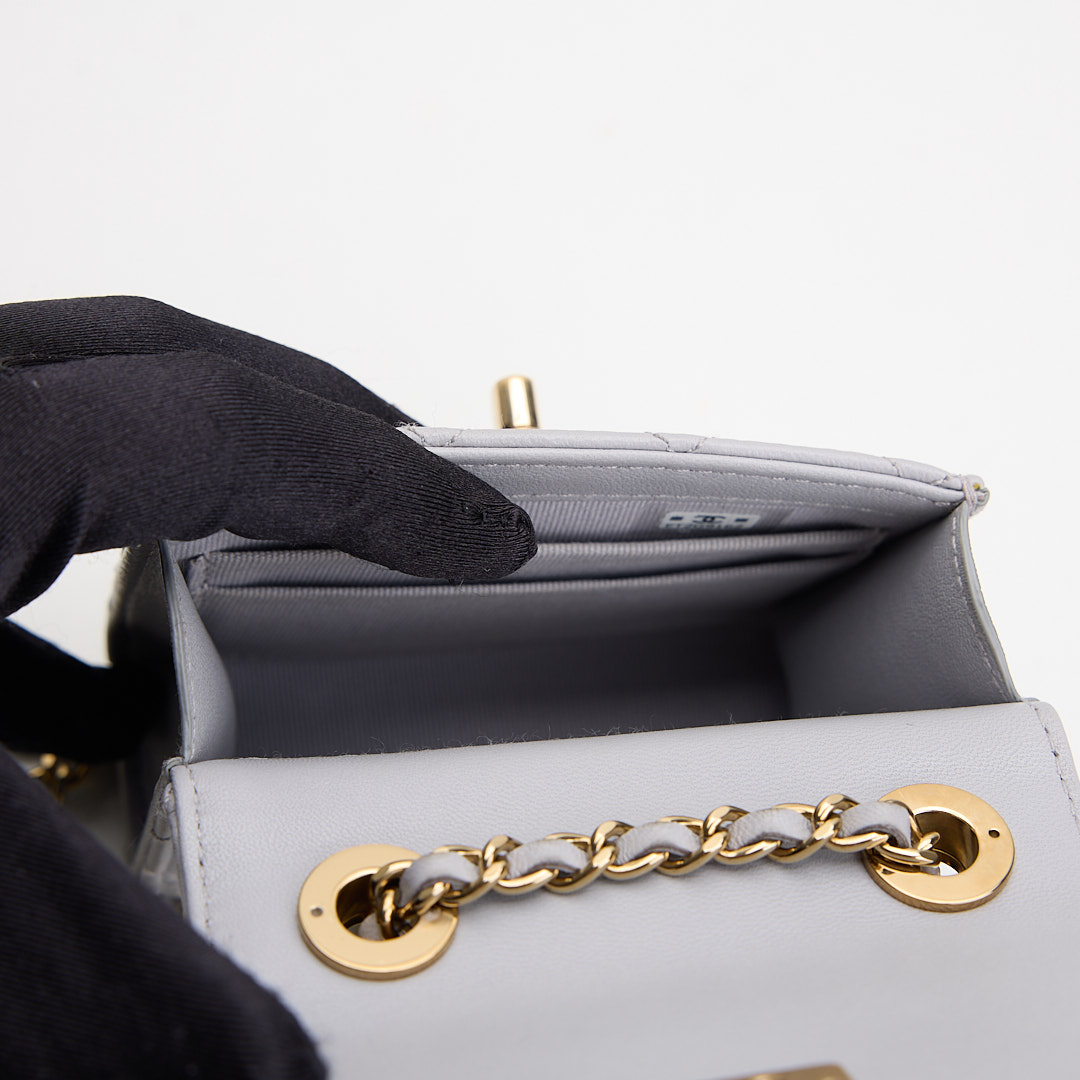 二手 Chanel trendy cc mini灰色金釦:圖片 20