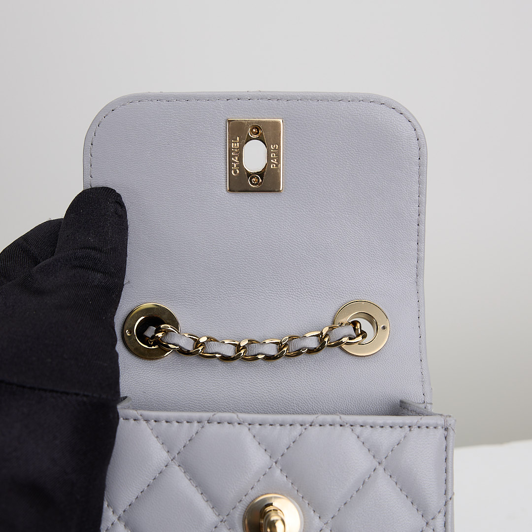 二手 Chanel trendy cc mini灰色金釦:圖片 17