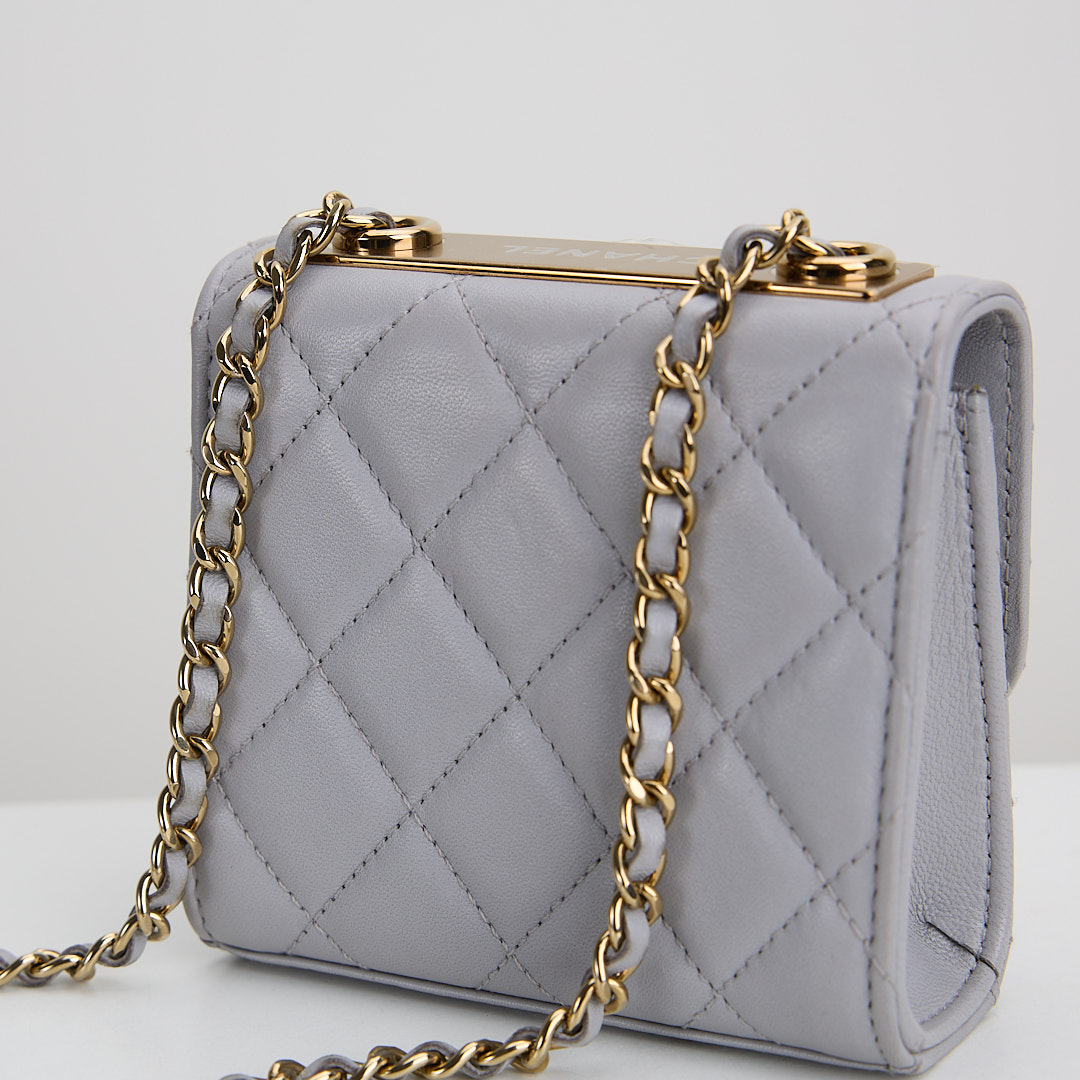 二手 Chanel trendy cc mini灰色金釦:圖片 13