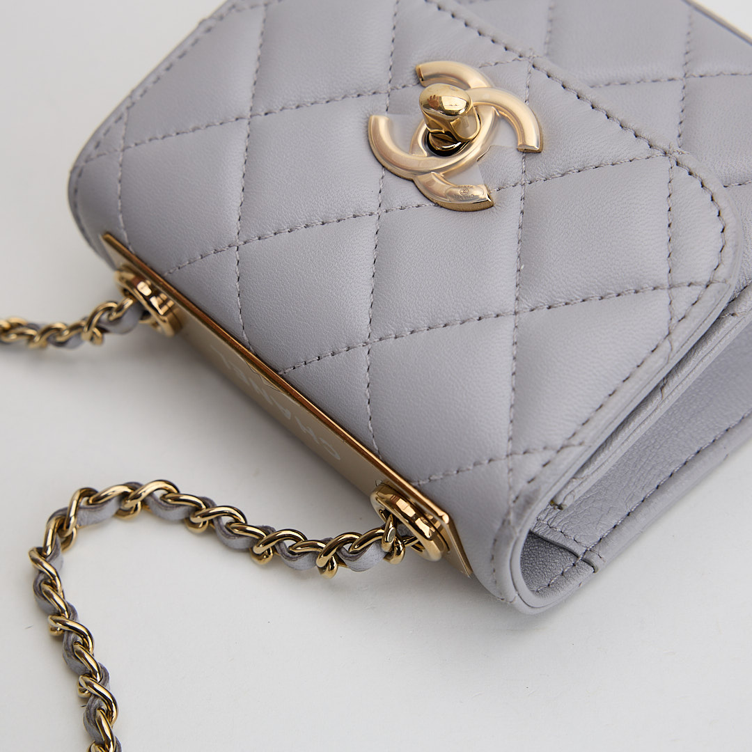 二手 Chanel trendy cc mini灰色金釦:圖片 12