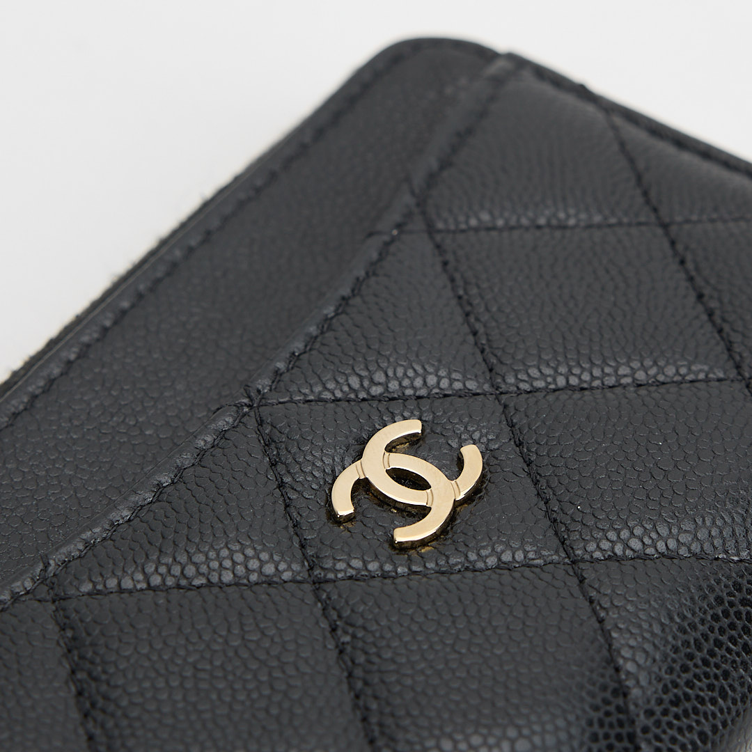 二手Chanel L拉鍊零錢卡包/黑金牛:圖片 5