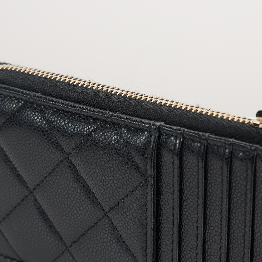 二手Chanel L拉鍊零錢卡包/黑金牛:圖片 4