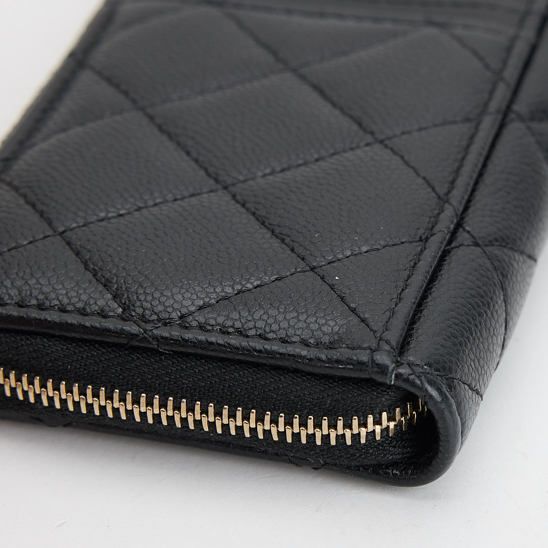 二手Chanel L拉鍊零錢卡包/黑金牛:圖片 15