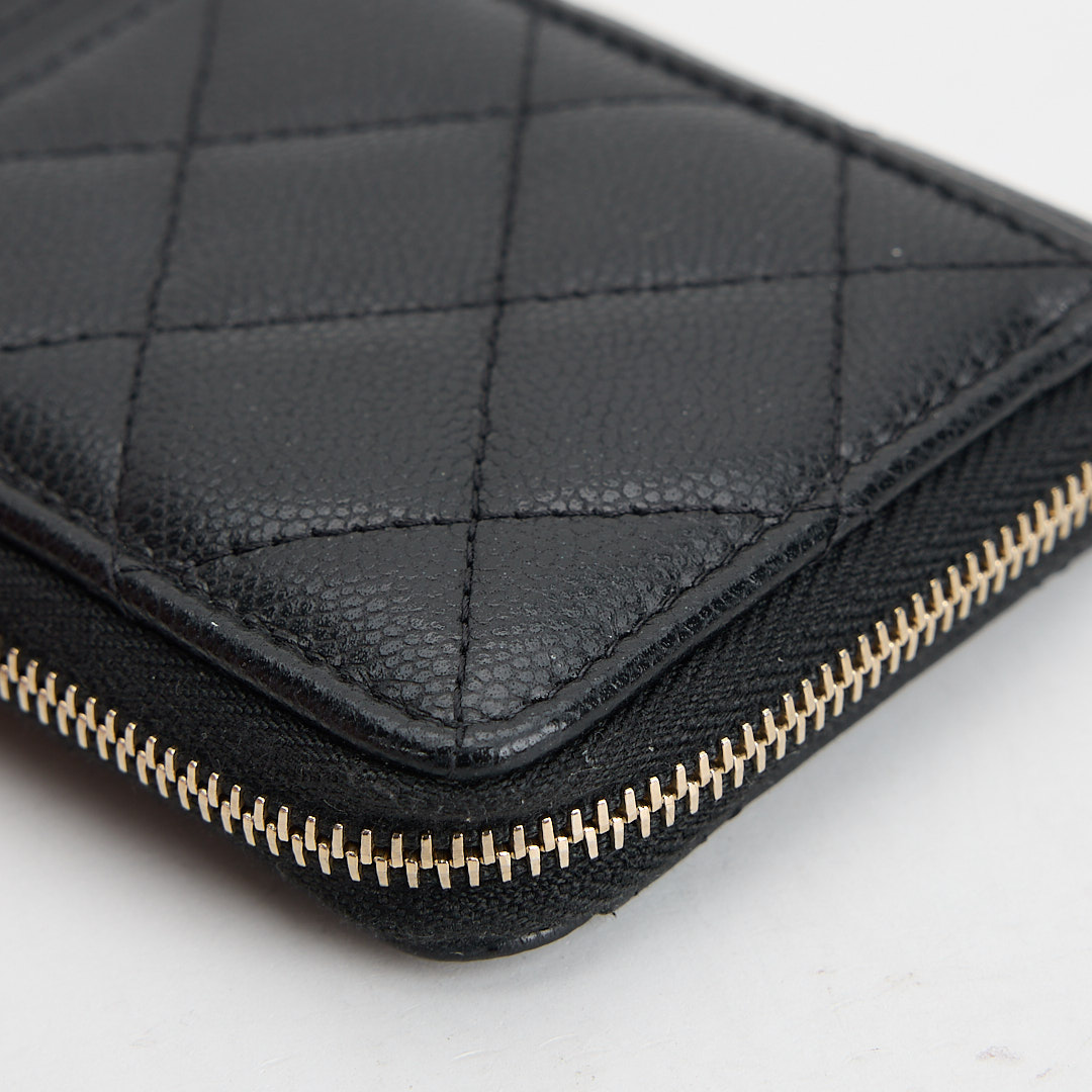 二手Chanel L拉鍊零錢卡包/黑金牛:圖片 14