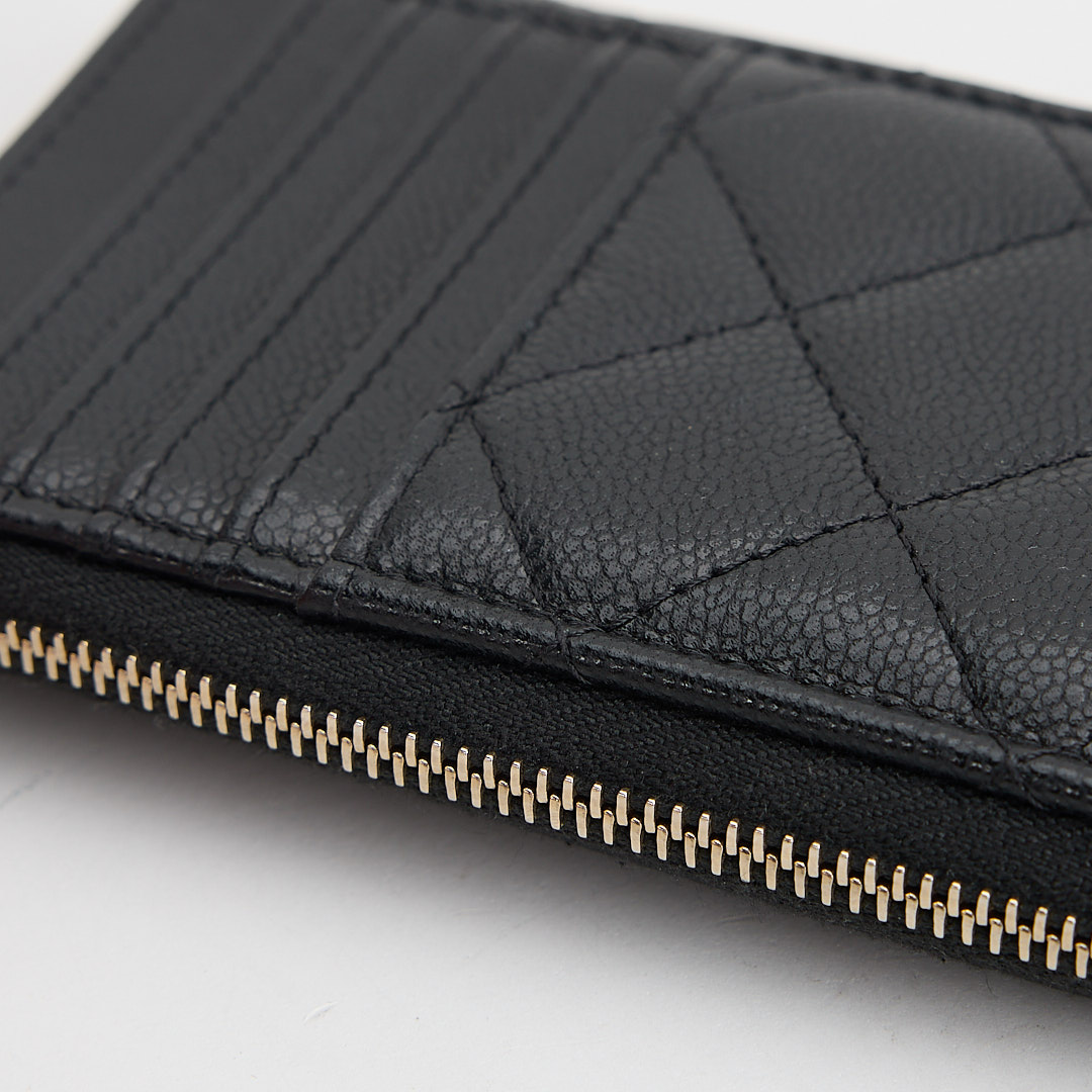 二手Chanel L拉鍊零錢卡包/黑金牛:圖片 13