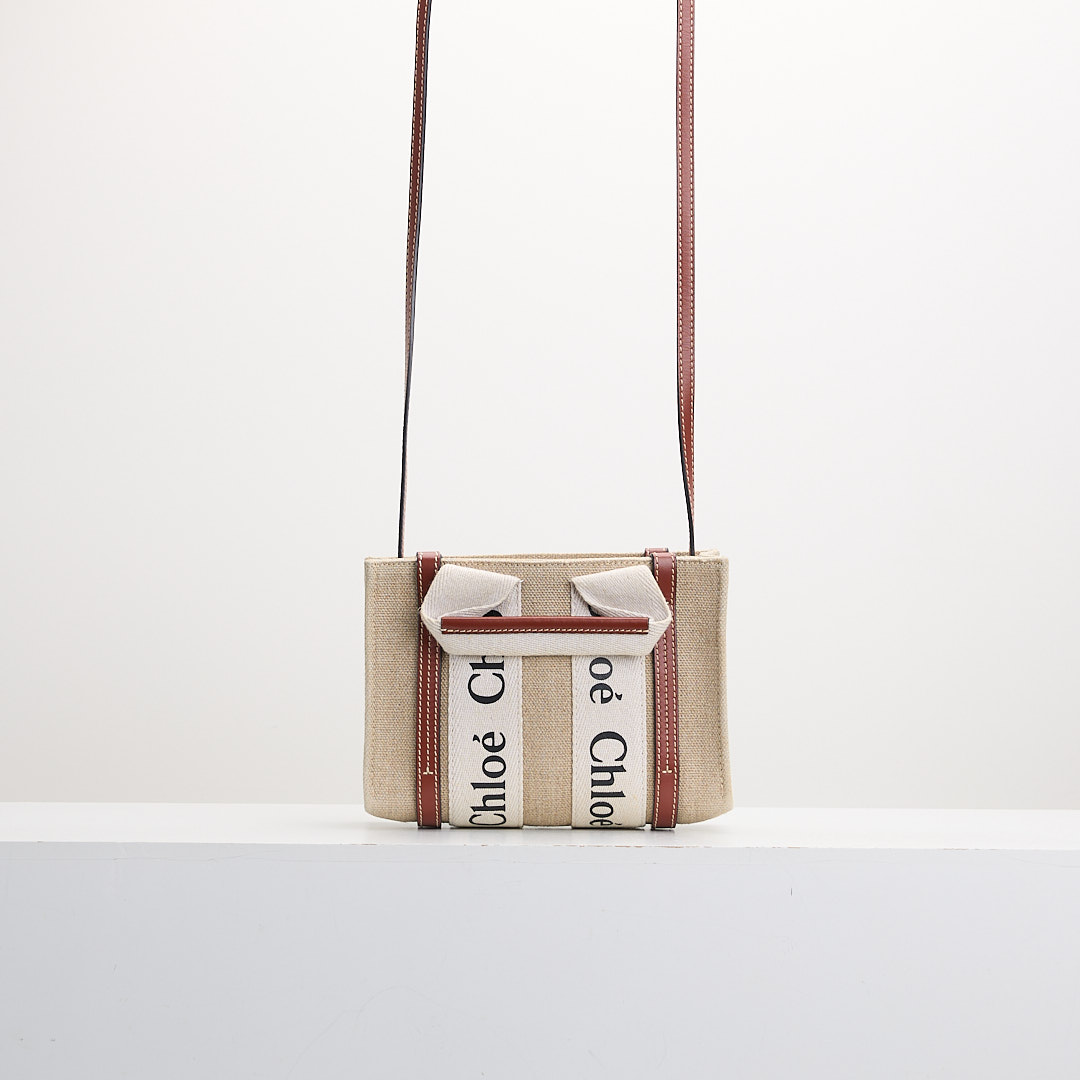 二手Chloé Woody mini tote棕