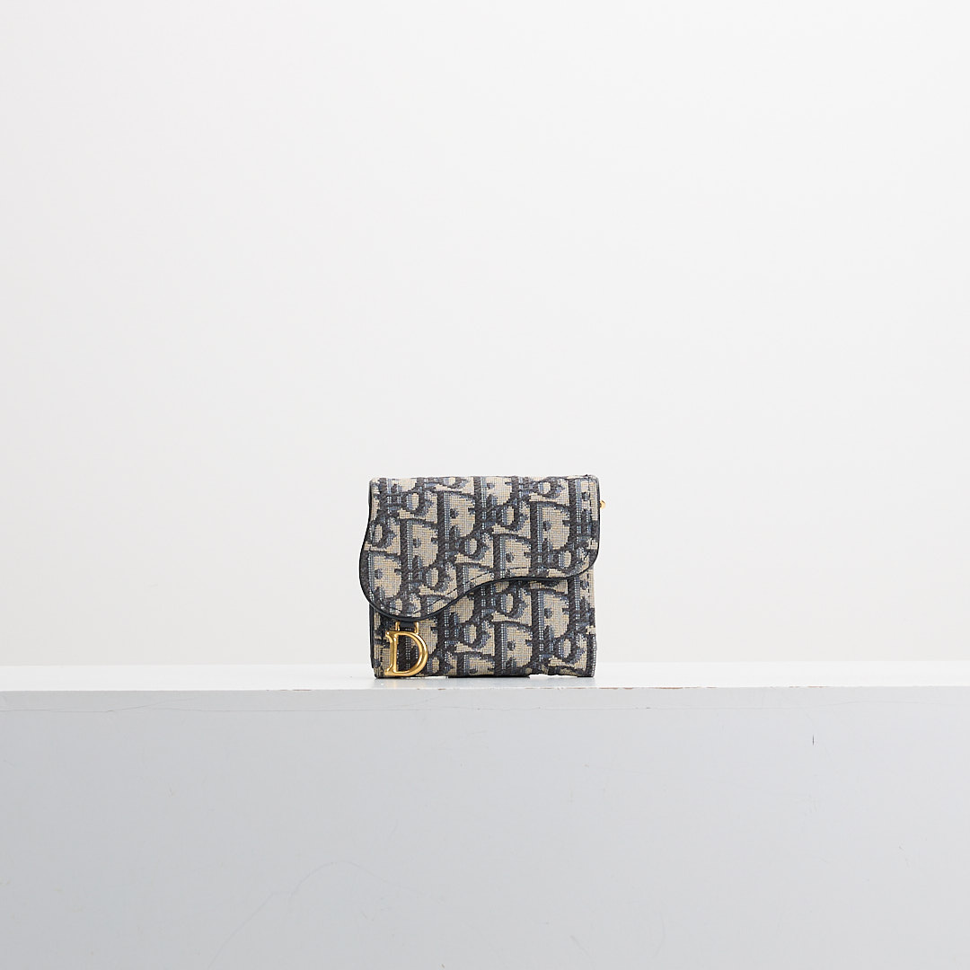 二手Dior saddle 馬鞍短夾/老花