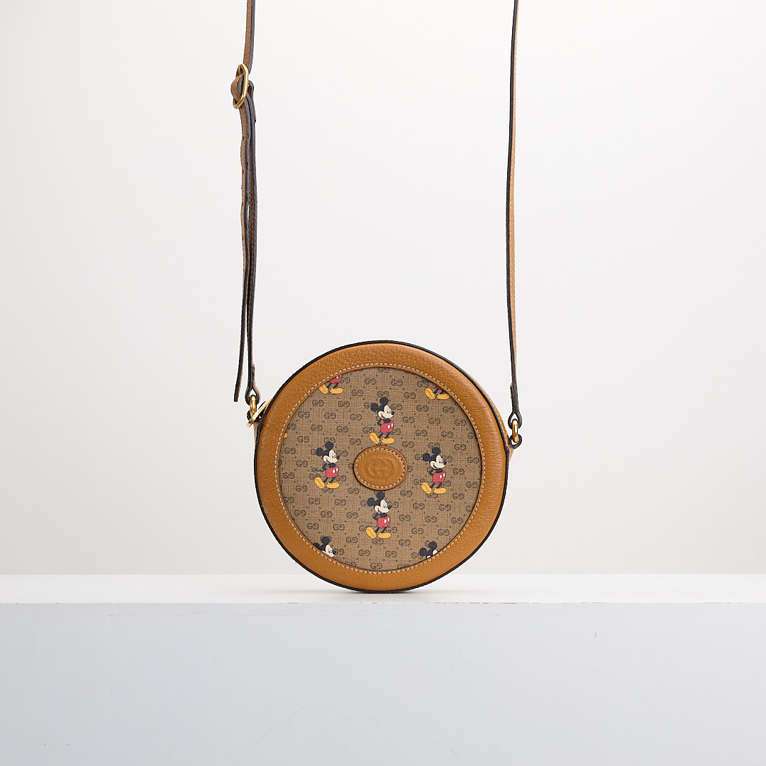 二手Gucci Disney米奇圓餅斜背包