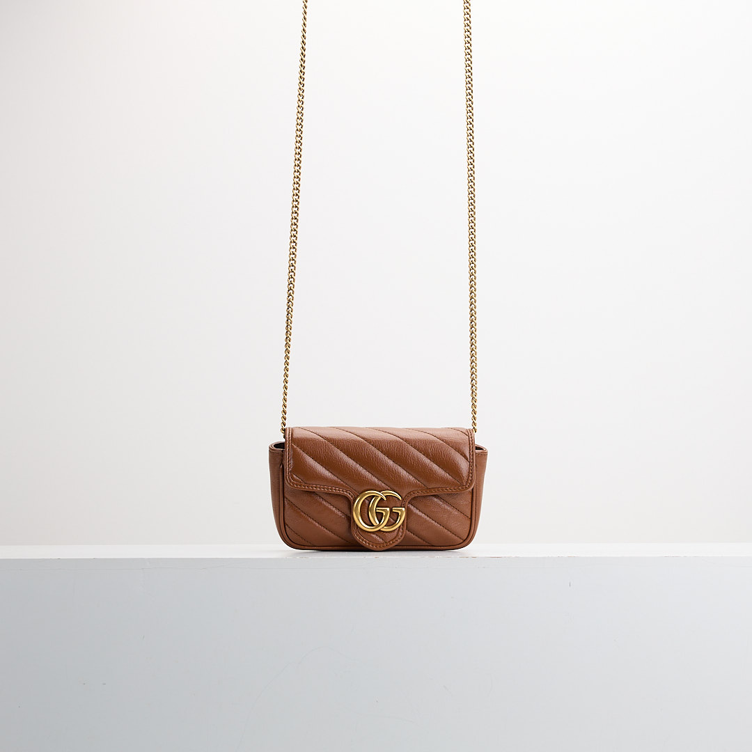 二手Gucci marmont supermini 焦糖