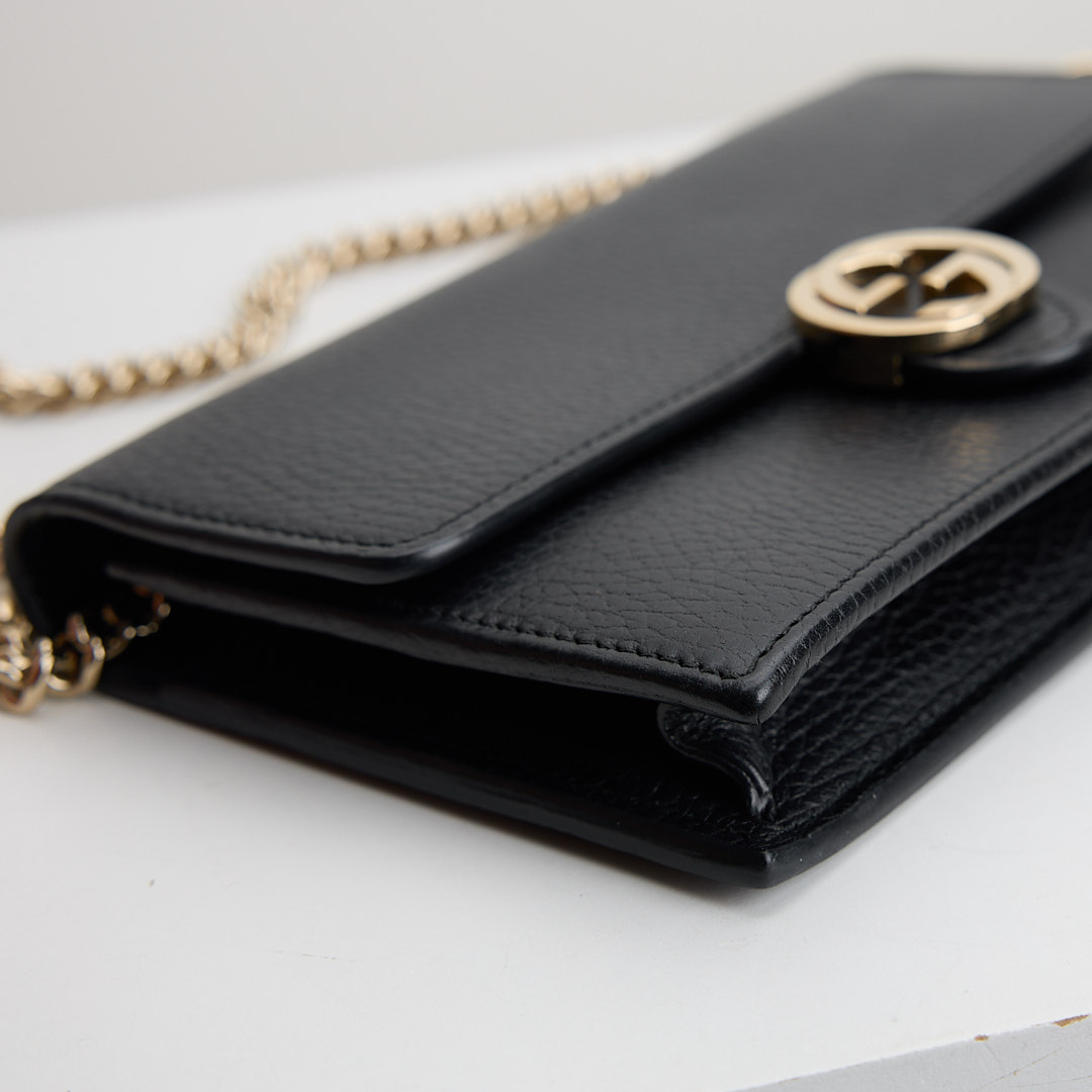 二手Gucci woc 鍊包/黑金:圖片 9