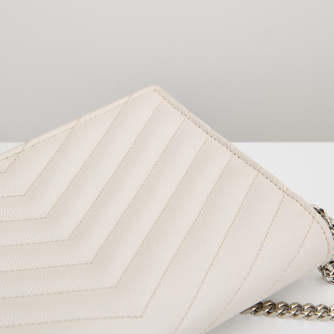 二手 YSL woc 小款信封包/白色銀扣:圖片 16