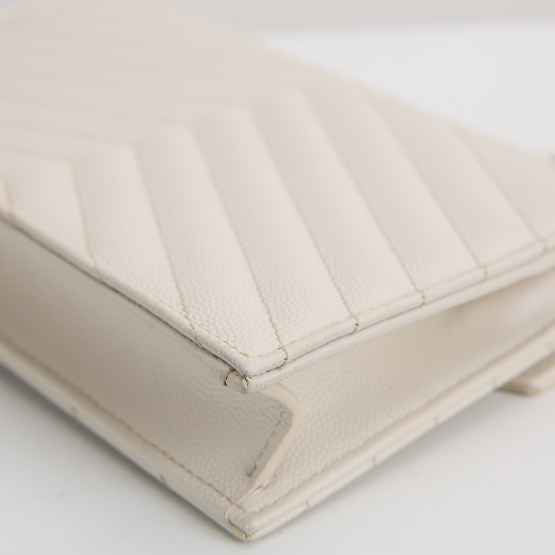 二手 YSL woc 小款信封包/白色銀扣:圖片 14