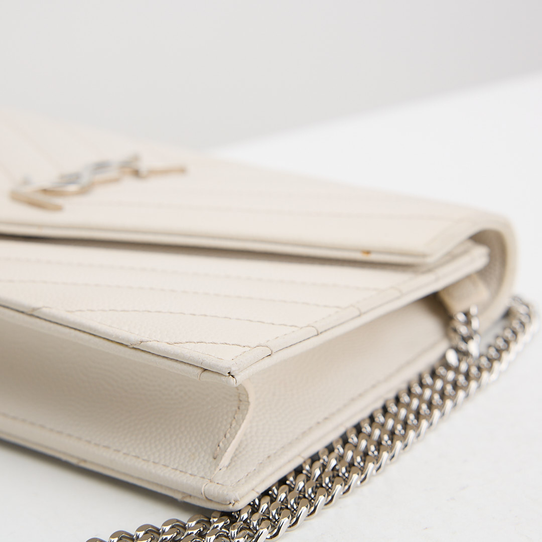 二手 YSL woc 小款信封包/白色銀扣:圖片 13