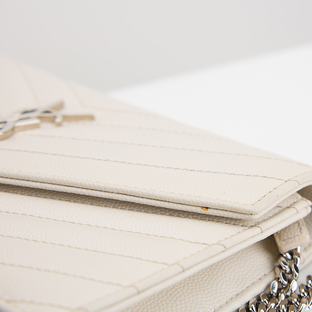 二手 YSL woc 小款信封包/白色銀扣:圖片 11