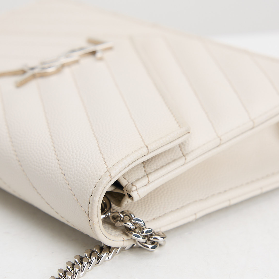 二手 YSL woc 小款信封包/白色銀扣:圖片 9