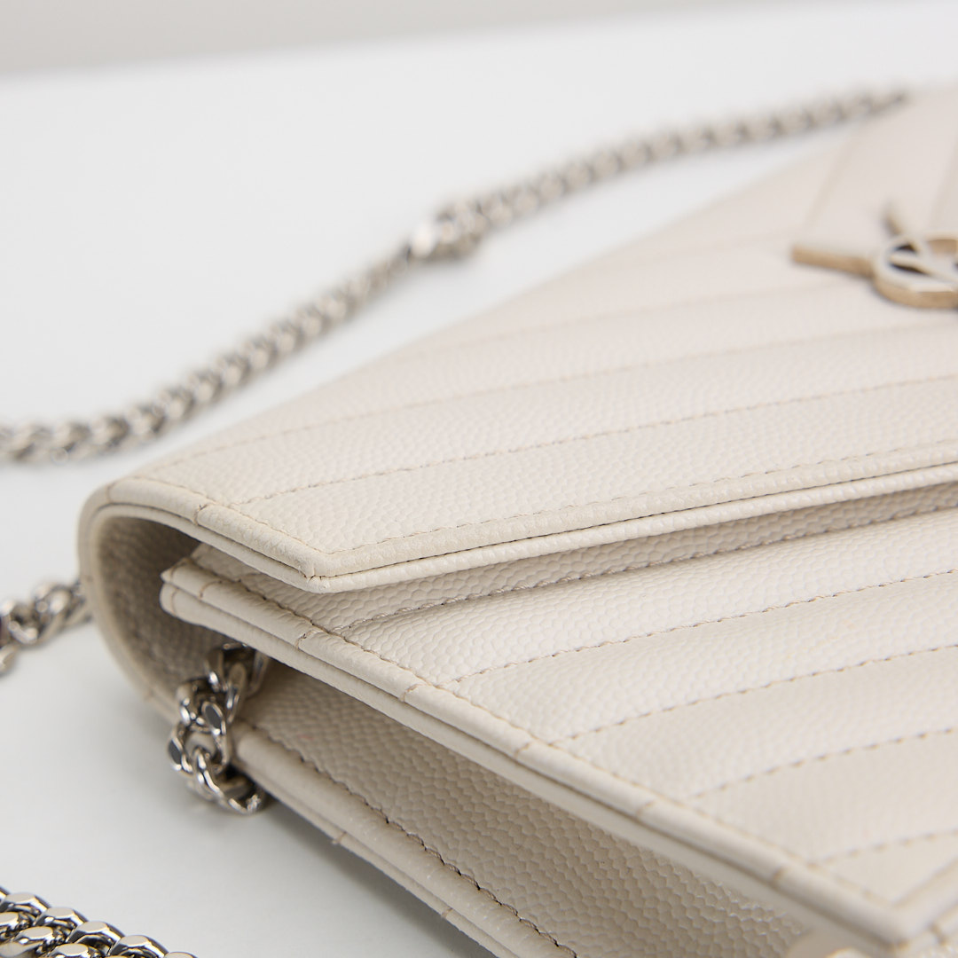 二手 YSL woc 小款信封包/白色銀扣:圖片 7