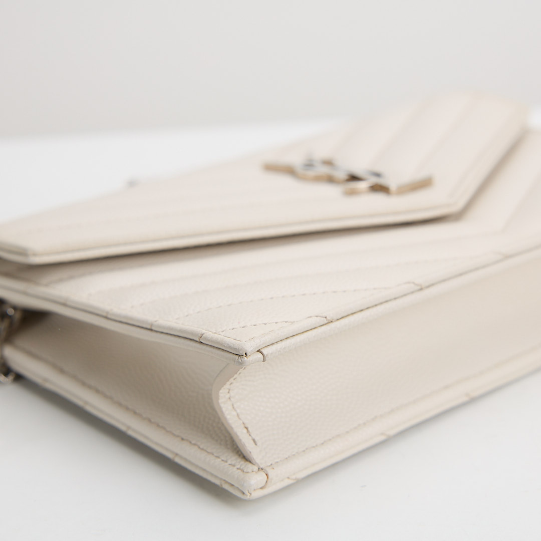 二手 YSL woc 小款信封包/白色銀扣:圖片 5