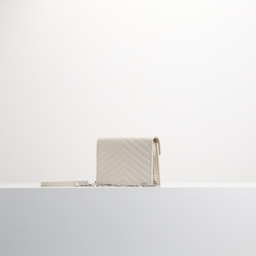 二手 YSL woc 小款信封包/白色銀扣:圖片 3