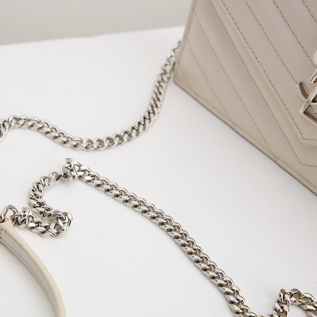 二手 YSL woc 小款信封包/白色銀扣:圖片 20