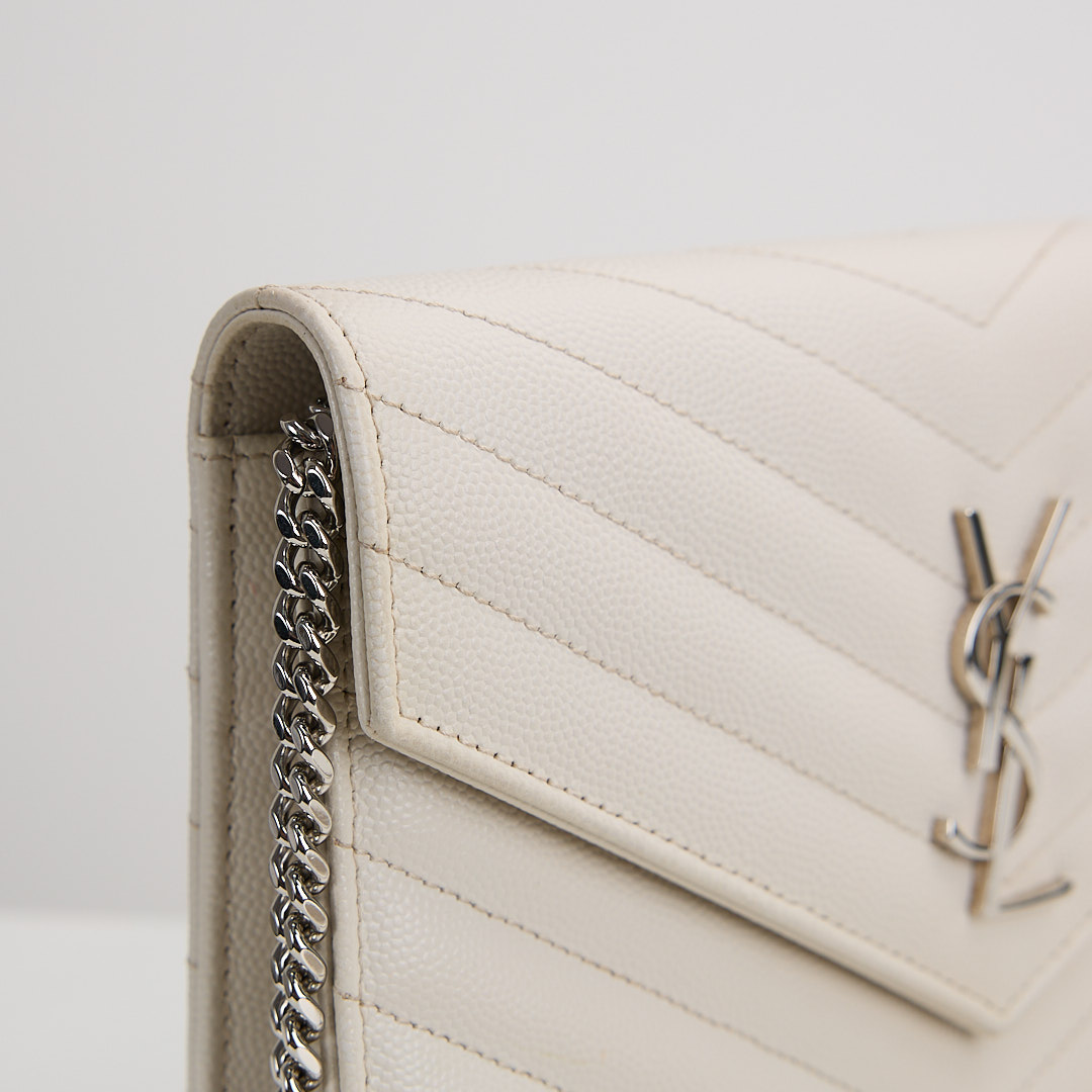 二手 YSL woc 小款信封包/白色銀扣:圖片 17