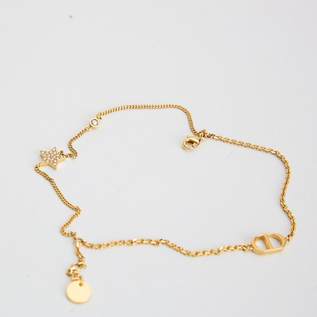 二手DIOR Petit CD滿鑽星星雙層手鍊:圖片 4