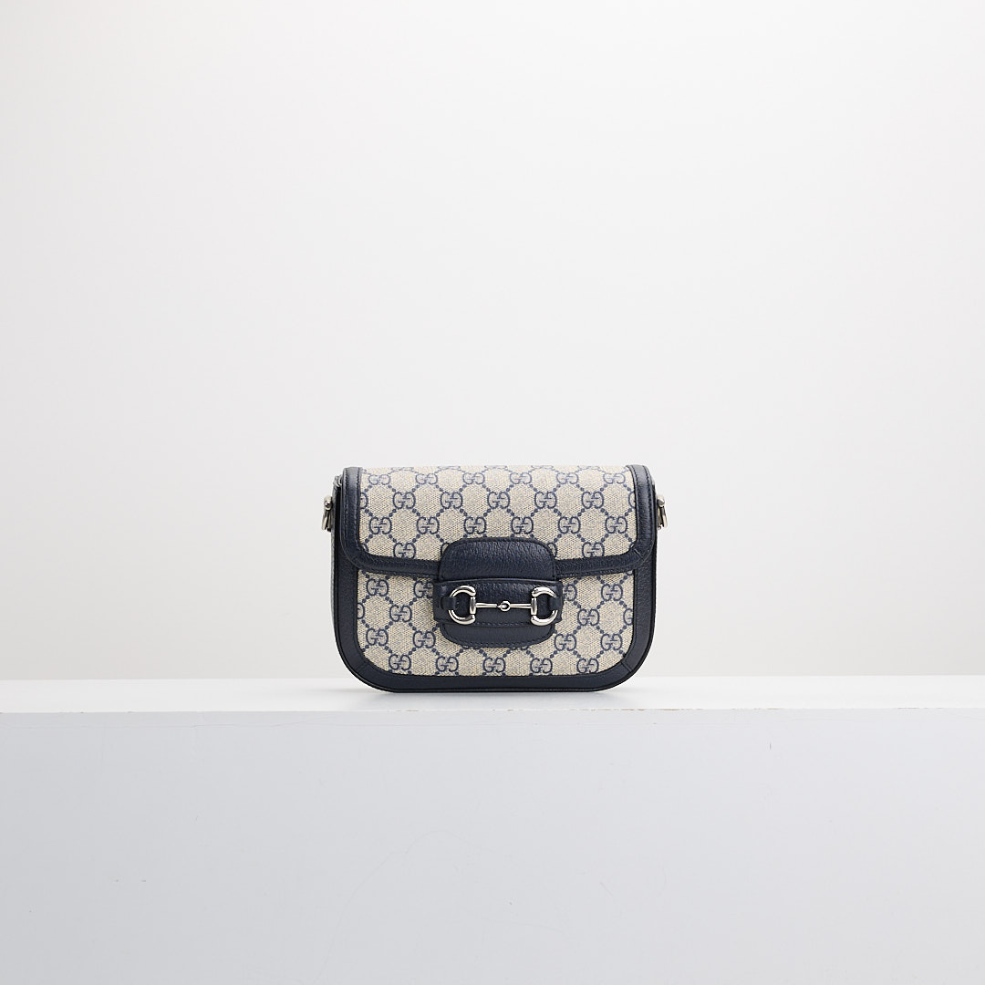 二手Gucci 1955 mini馬鞍包/午夜藍
