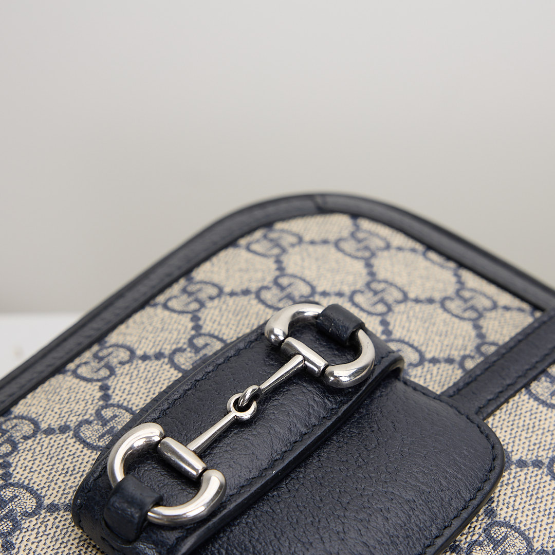 二手Gucci 1955 mini馬鞍包/午夜藍:圖片 13
