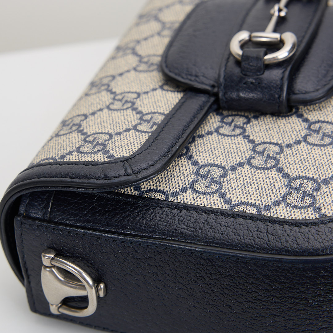 二手Gucci 1955 mini馬鞍包/午夜藍:圖片 5