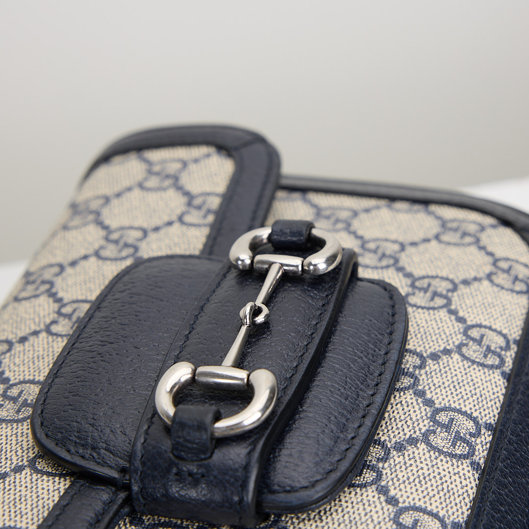 二手Gucci 1955 mini馬鞍包/午夜藍:圖片 4