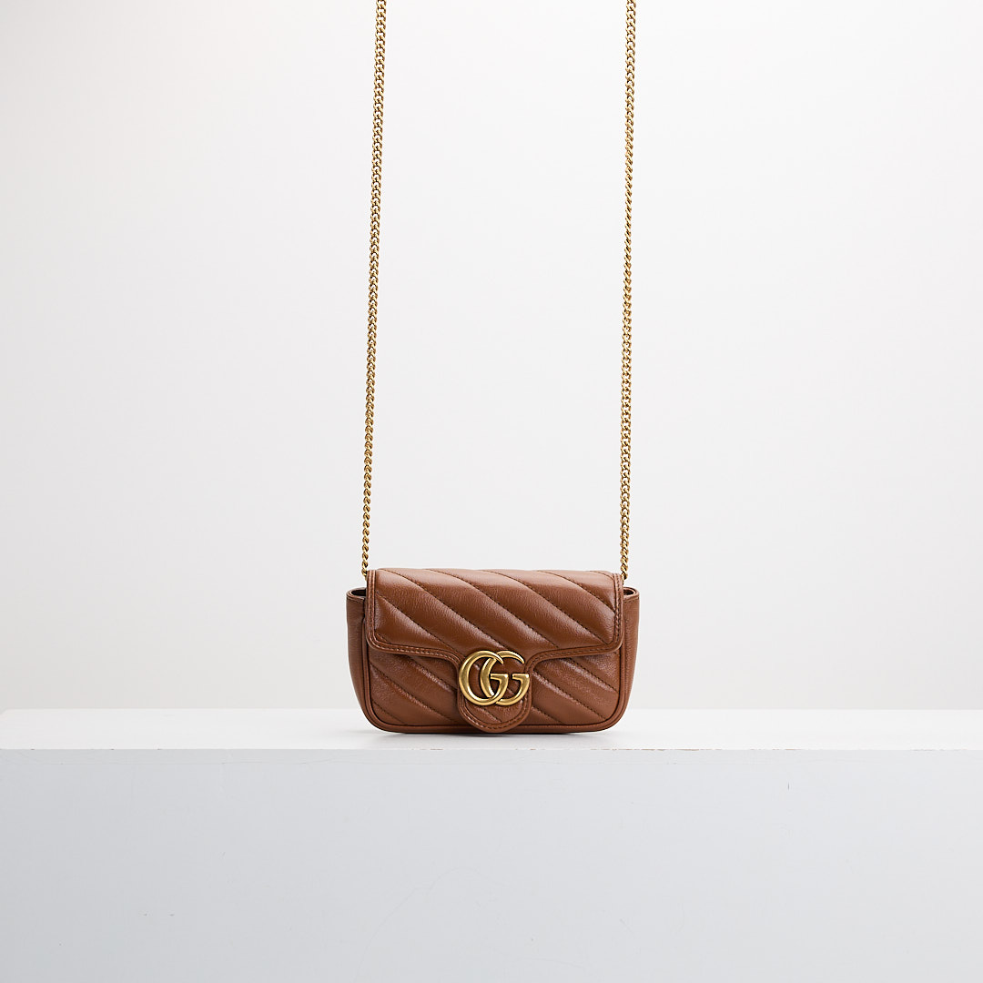 二手Gucci marmont supermini 焦糖