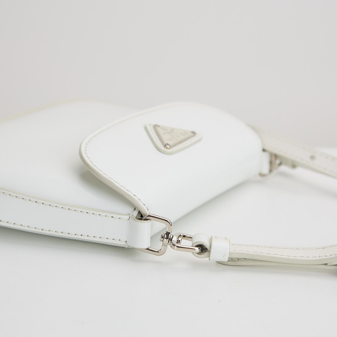 二手Prada cleo mini 白色/亮面牛皮 :圖片 11