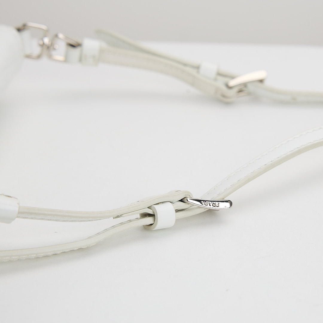 二手Prada cleo mini 白色/亮面牛皮 :圖片 8