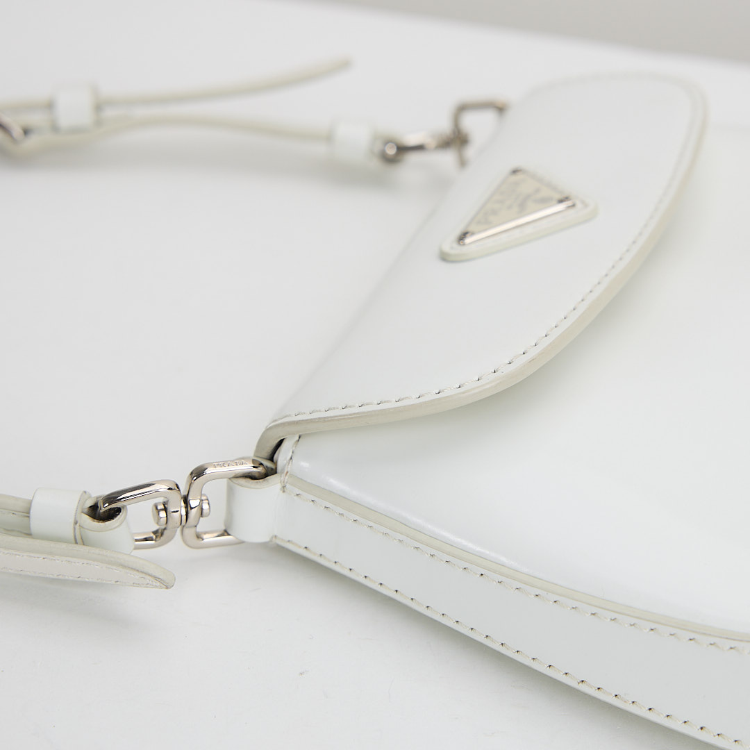二手Prada cleo mini 白色/亮面牛皮 :圖片 6