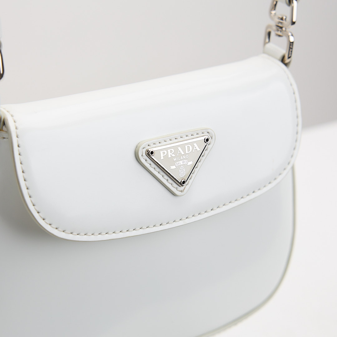 二手Prada cleo mini 白色/亮面牛皮 :圖片 2
