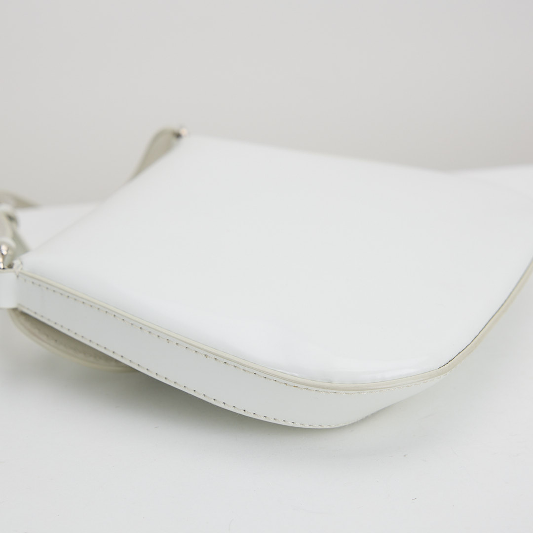 二手Prada cleo mini 白色/亮面牛皮 :圖片 15