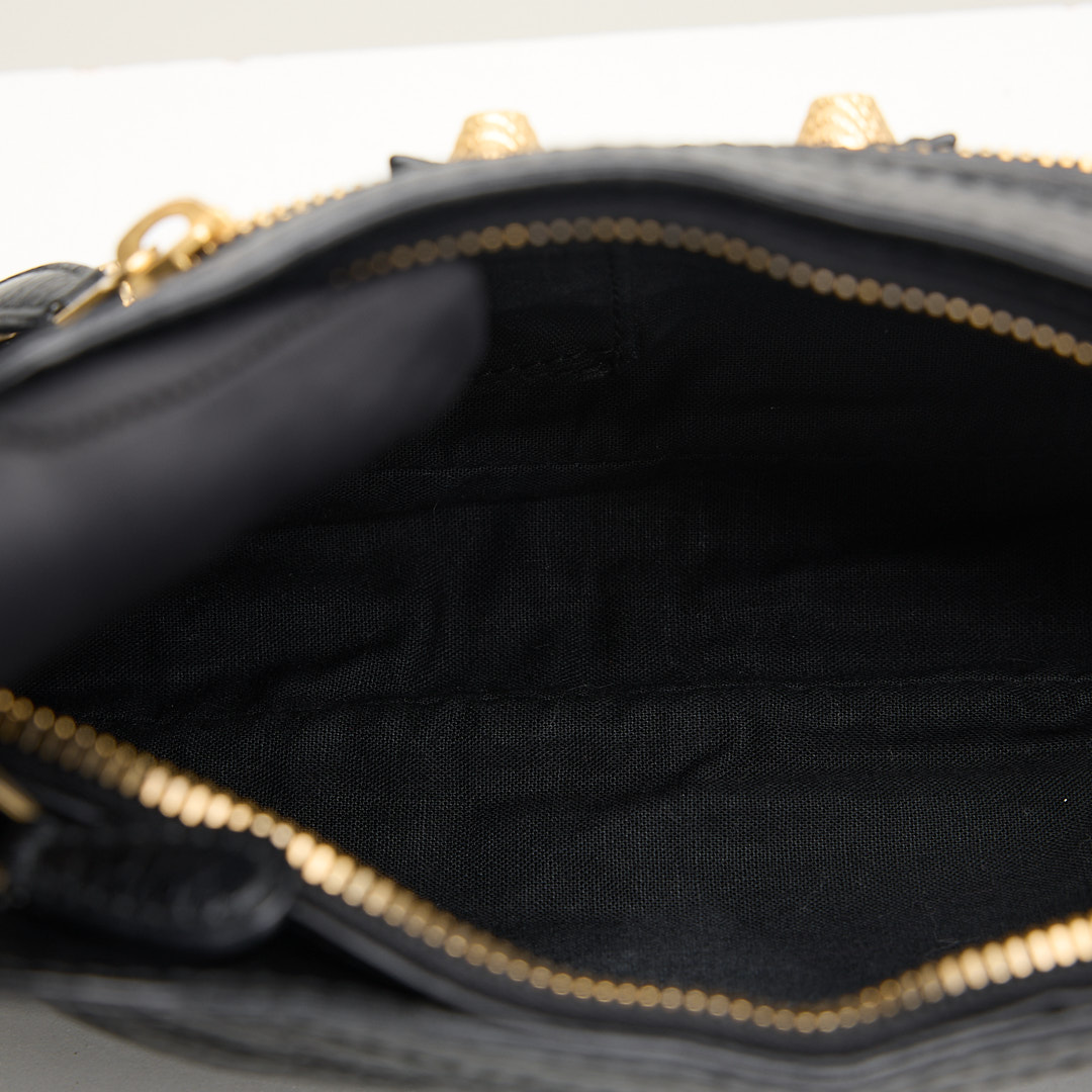 二手 Balenciaga hip機車斜背包/黑金:圖片 17
