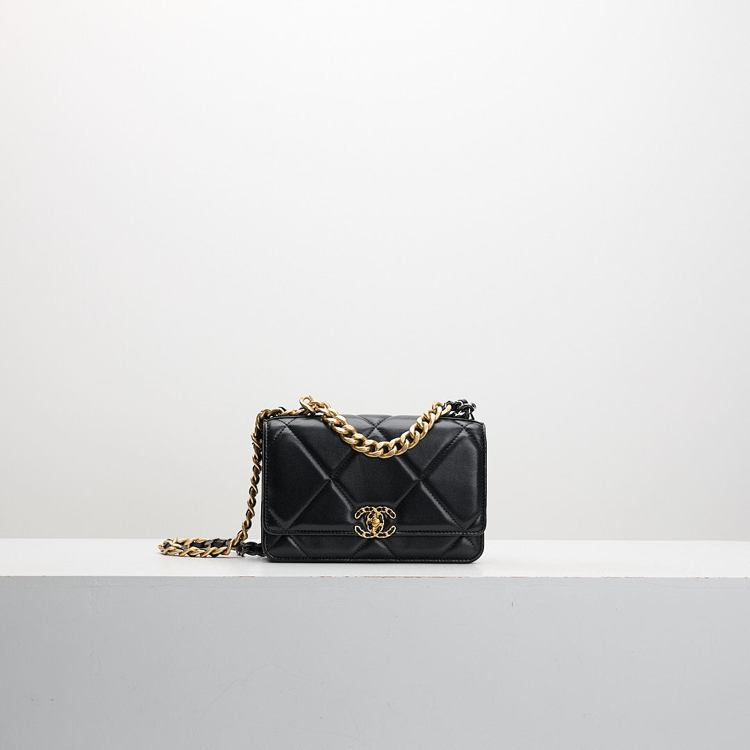 二手Chanel 19 woc黑色/芯片款
