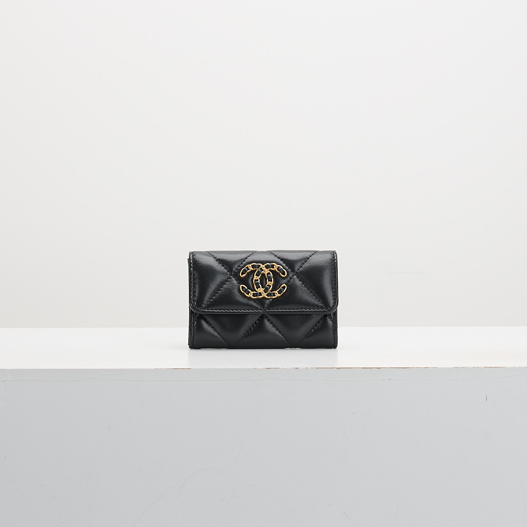 二手 Chanel 19卡包 黑金