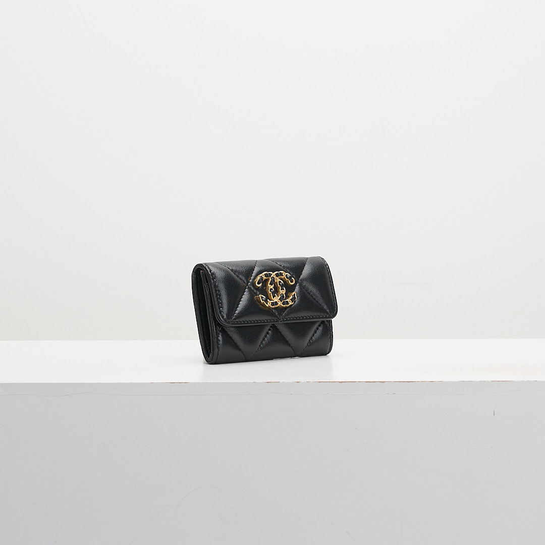 二手 Chanel 19卡包 黑金:圖片 2