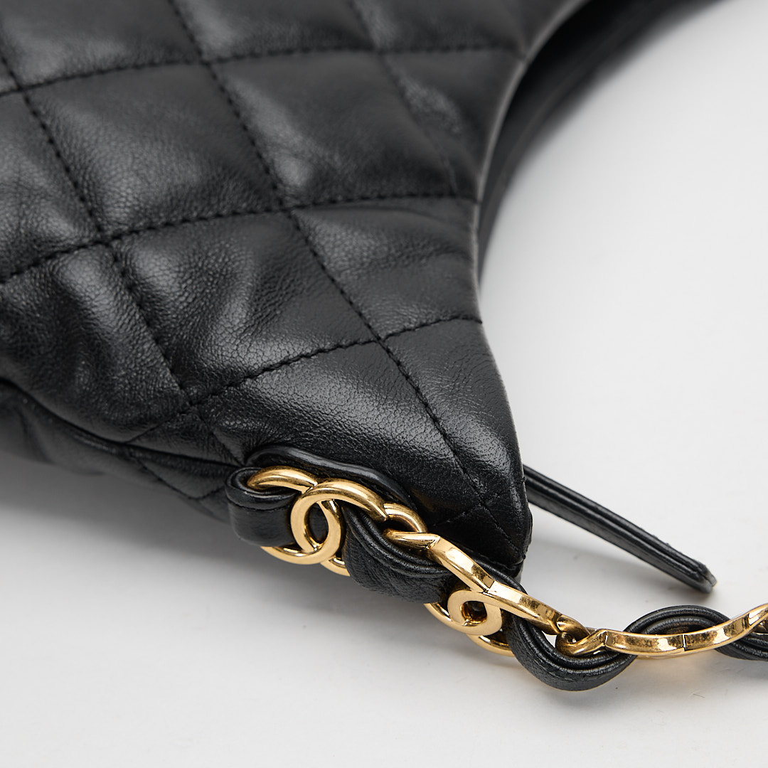 二手 Chanel 22k hobo 腋下包/黑色復古金:圖片 13