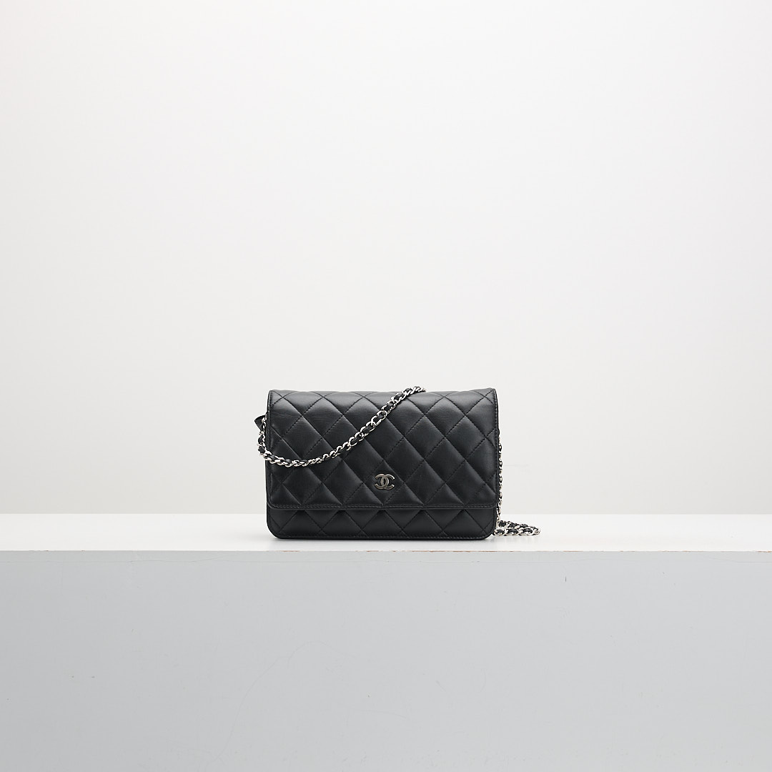 二手 Chanel woc 黑銀羊